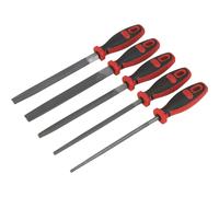 Loops 5 Piece 200mm Engineers Smooth Cut File Set - Double Cut - Comfort Grip Handles Loops Multicolor