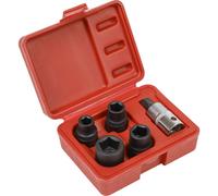 Loops 5 Piece Brake Caliper Socket Set - 1/2" Sq Drive - Suits Bendix & Girling Brakes Loops Multicolor