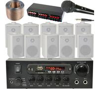 Loops 5 Zone Bluetooth System 10X 60W Speakers Shop Tannoy Pa & Karaoke Kit Hifi Amp