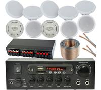 Loops 5 Zone Bluetooth System 10x Ceiling Speaker Background Music Shop Restaurant