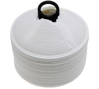 Loops 50 PACK 200mm Round Saucer Cone Marker Set WHITE Flexible Pitch Court Training