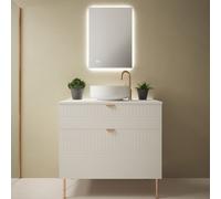 Loops 500 x 700mm IP44 Backlit LED Bathroom Mirror & Demister - Diffused Tunable White Loops White