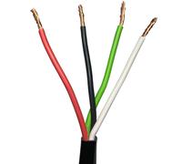 Loops 50m Outdoor Rated 4 Core Speaker Cable 1.5mm ² OXYGEN FREE COPPER (OFC) 100V Wire in Black Loops Black