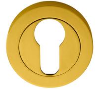 Loops 50mm Euro Profile Escutcheon Concealed Fix Polished Brass Keyhole Cover in Metallics Loops Metallics