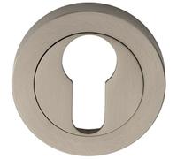 Loops 50mm Euro Profile Escutcheon Concealed Fix Satin Nickel Keyhole Cover in Metallics Loops Metallics