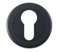 50mm Euro Profile Round Escutcheon Beveled Edge Concealed Fix Matt Black