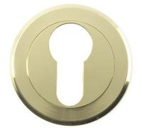 Loops 50mm Euro Profile Round Escutcheon Beveled Edge Concealed Fix Stainless Brass in Metallics Loops Metallics