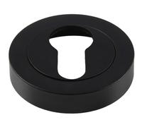 Loops 50mm Euro Profile Round Escutcheon Concealed Fix Matt Black Keyhole Cover Loops Black