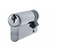 Loops 50mm Euro Single Cylinder Lock - 5 Pin Satin Chrome Fire Door Key Barrel
