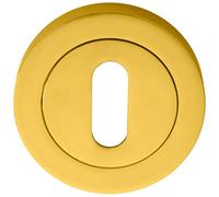 Loops 50mm Lock Profile Escutcheon Concealed Fix Polished Brass Keyhole Cover in Metallics Loops Metallics