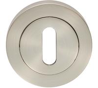 Loops 50mm Lock Profile Round Escutcheon 10mm Depth Concealed Fix Satin Nickel in Metallics Loops Metallics