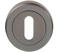 Loops 51mm Lock Profile Escutcheon Chamfered Edge Concealed Fix Black Nickel in Metallics Loops Metallics