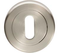 Loops 51mm Lock Profile Escutcheon Chamfered Edge Concealed Fix Satin Nickel in Metallics Loops Metallics