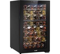 Loops 52 Bottle Dual Zone Freestanding Wine Cooler Fridge - Led Backlit Black & Glass