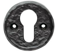 52mm Euro Profile Round Escutcheon Traditional Design Black Antique
