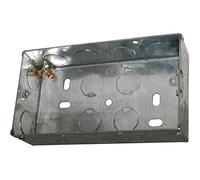 Loops 5x 35mm Twin/Double Metal Flush Mounted Back Box - 2 Gang Brick Wall Hole Pattress