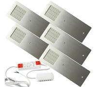 5x 5W Kitchen Cabinet Low Profile Slim Panel Light & Driver Natural White Flush