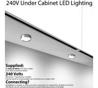 Loops 5x BRUSHED NICKEL Round Surface or Flush Under Cabinet Kitchen Light Kit - 240V Mains Powered - Natural White LED in Metallics Loops Metallics