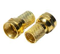 Loops 5x QUALITY GOLD F-Connector 6.4mm Coaxial RG6 Plug - Screw/Twist On F-Type Cable Ends - Male Sky Virgin Satellite/Aerial Coax Jack
