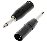 Loops 6.35mm ¼” INCH Mono Jack Male to XLR 3 Pin Male Plug Connector/Adapter/Converter - Suitable for use with Microphones, PA, Audio, Mixer, Amplifiers