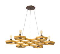 Loops 6 Bulb Ceiling Pendant Light Fitting Sunset Gold LED E14 60W Bulb Loops Multicolor