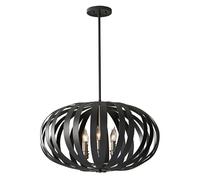 Loops 6 Bulb Chandelier Hanging Pendant LIght Textured Black LED E14 40W Bulb Loops Black