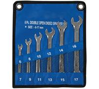 Loops 6 Pack Open Ended Spanner Set | 6mm 17mm Sizes | Chrome Vanadium Wrench Kit Loops Multicolor