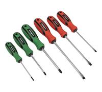 Loops 6 PACK Premium Soft Grip Handle Screwdriver Set - Slotted & POZI Magnetic Tip Loops Multicolor