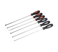 Loops 6 Piece 325mm Extra Long Screwdriver Set Phillips Slotted 5.5mm 6.5mm 8.0mm Loops Multicolor