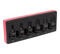 Loops 6 Piece Impact Spline Socket Bit Set - 1/2" Square Drive - Chromoly Steel in Metallics Loops Metallics