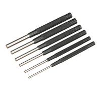 Loops 6 Piece Parallel Pin Punch Set - Knurled Barrel Grip - 150mm - Chromed Steel in Metallics Loops Metallics