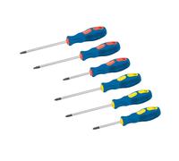Loops 6 Piece Screwdriver Set Colour Coded Soft Grip Handles Philips & Slotted Driver Loops Multicolor