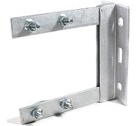 Loops 6" x 6" TV Aerial Wall Mounting Bracket - Galvanized Steel - V Bolts Included