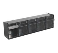 Loops 600 x 140 x 170mm 5 Drawer Stackable Cabinet - BLACK - Wall Mounted Standing Box Loops Black