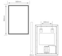 Loops 600 x 800mm IP44 LED Bathroom Mirror & Demister Tunable White Illuminated Border Loops White