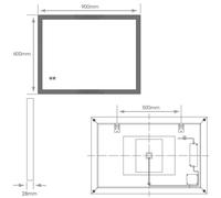 Loops 600 x 900mm IP44 LED Bathroom Mirror & Demister - Tunable White Diffused Border Loops White