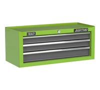 Loops 605 x 260 x 250mm GREEN 3 Drawer MID-BOX Tool Chest Lockable Storage Cabinet Loops Green