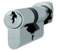 Loops 60mm EURO Cylinder & Thumbturn Lock Keyed to Differ 5 Pin Nickel Plated
