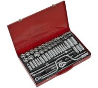 Loops 64 PACK Socket Set - 1/2" & 3/8" Met & Imp Square Drive - Socket Ratchet Handle Loops Multicolor