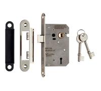 Loops 64mm 3 Lever Contract Sashlock Rounded Forend Nickel Plated Door Latch