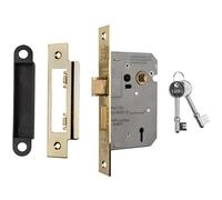 Loops 64mm 3 Lever Contract Sashlock Square Forend Electro Brassed Door Latch