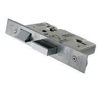 Loops 64mm 5 Lever BS Rated Sashlock Square Forend Satin Steel Door Latch in Metallics Loops Metallics