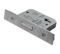 Loops 64mm 5 Lever Mechanism BS Deadlock Satin Stainless Steel Door Security Latch in Metallics Loops Metallics