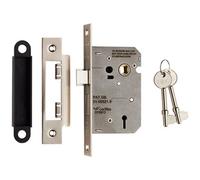 Loops 64mm Residential Standard Profile 3 Lever Sashlock - Satin Nickel Bs En 12209