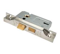 Loops 64mm Residential Standard Profile Rebated Sashlock - Polished Nickel Bs En 12209