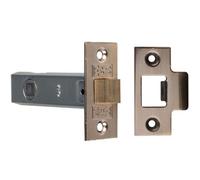 Loops 64mm Standard Tubular Door Latch Square Strike Plate & Forend Florentine Bronze