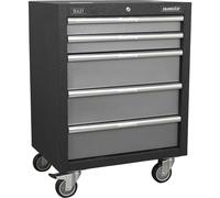Loops 650mm Modular 5 Drawer Mobile Cabinet - Ball Bearing Slides - Swivel Castors Loops Multicolor