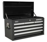 Loops 660 x 315 x 375mm BLACK 6 Drawer Topchest Tool Chest Lockable Storage Cabinet Loops Black