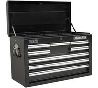 Loops 660 x 315 x 430mm BLACK 8 Drawer Topchest Tool Chest Lockable Storage Cabinet Loops Black