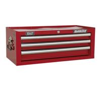 Loops 670 x 320 x 255mm RED 3 Drawer MID-BOX Tool Chest Lockable Storage Unit Cabinet Loops Multicolor